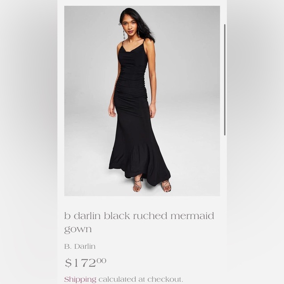 b darlin black ruched mermaid gown - Picture 2 of 2